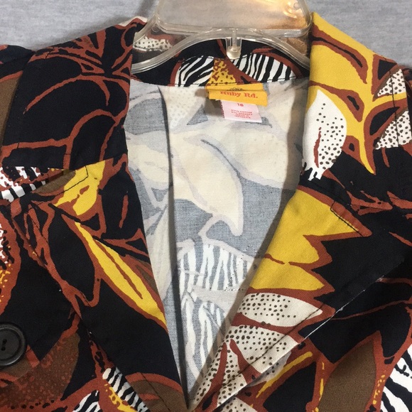 RUBY ROAD Big Button Boxy Fit Oversized Jacket w/Pleated Back Military Shoulder - Picture 4 of 16